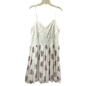 Maurices Sundress Womens XXL White Lace Pink Floral‎ Fairycore Dainty Feminine